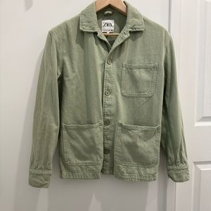Zara pastel green lightweight utility jacket - size XS
